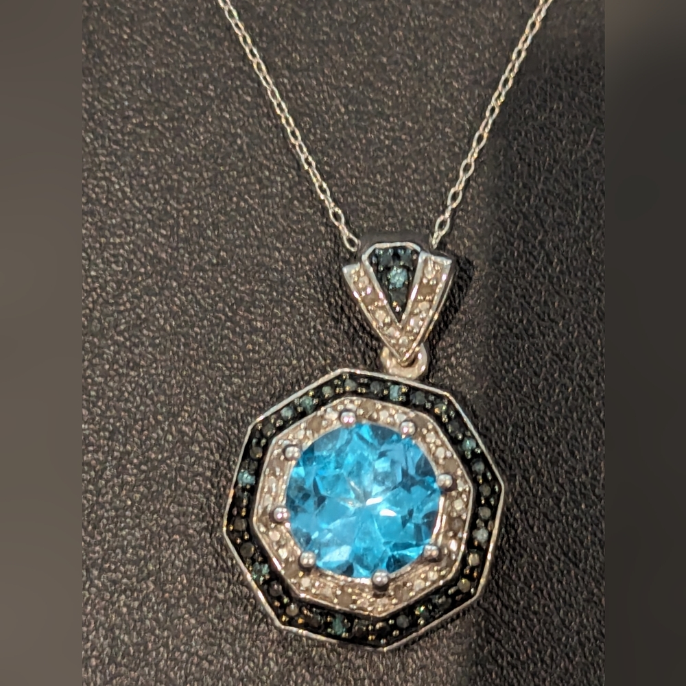 Vintage Custom Sapphire/Aquamarine Pendant